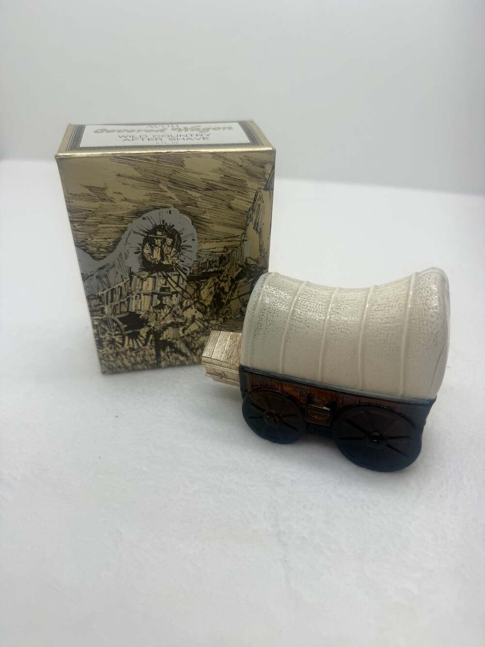 Vintage Avon Covered Wagon Wild Country After Shave Bottle Western Decor